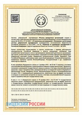 Приложение к сертификату для ИП Шерегеш Сертификат СТО 03.080.02033720.1-2020